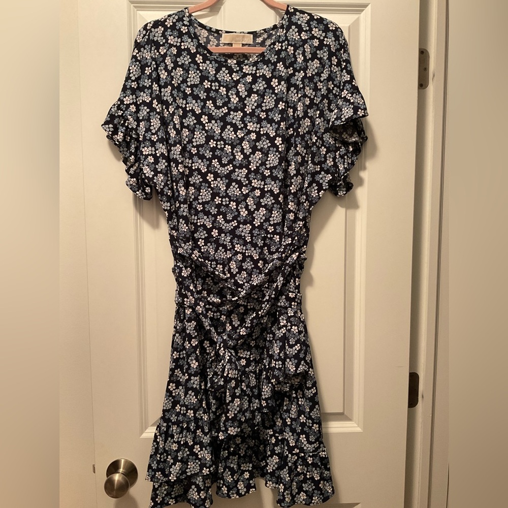 Michael Kors floral blue dress 1x